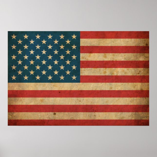 Vintage America Flag Poster (Front)