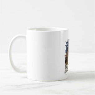 Vintage America Horse Eagle Patriotic Vector Desig Coffee Mug