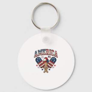 Vintage America Ice Cream Patriotic Shirt Design_1 Key Ring