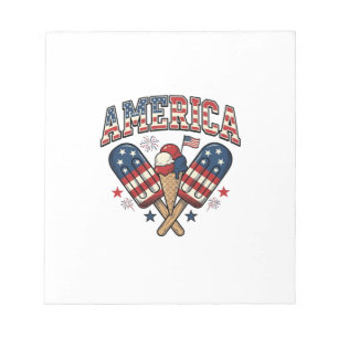 Vintage America Ice Cream Patriotic Shirt Design_1 Notepad
