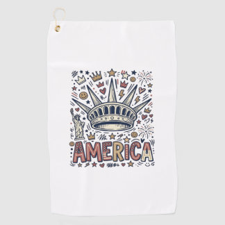 Vintage America Liberty Crown Patriotic Shirt Desi Golf Towel