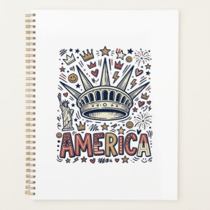 Vintage America Liberty Crown Patriotic Shirt Desi Planner