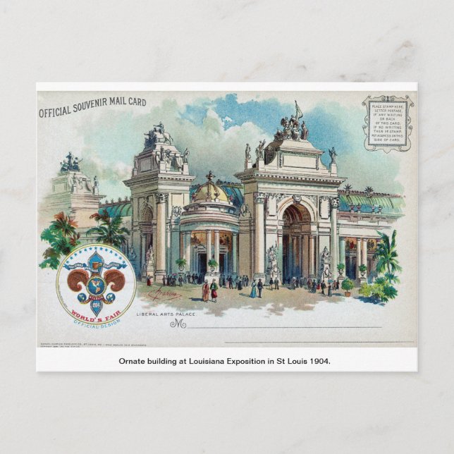 Vintage America, Louisiana, St Louis Expo' 1904 Postcard (Front)