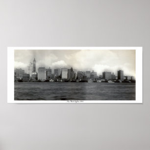 Vintage America, New York city skyline 1908 Poster