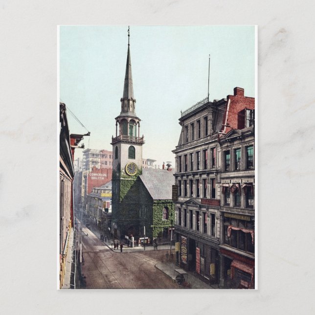 Vintage America, Old South Church Boston c1900 Postcard (Front)