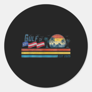 Vintage America Patriot Funny Gulf Est 2025  Classic Round Sticker