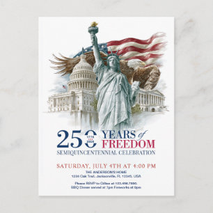 Vintage America Semiquincentennial USA 250 Invite Postcard