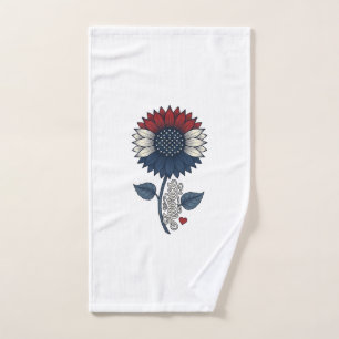Vintage America Sunflower Patriotic Shirt Design ( Hand Towel