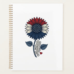 Vintage America Sunflower Patriotic Shirt Design ( Planner