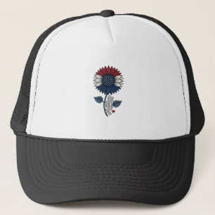 Vintage America Sunflower Patriotic Shirt Design ( Trucker Hat