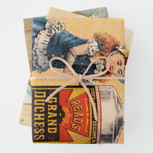 Vintage American Advertising Art   Wrapping Paper Sheet