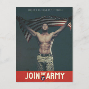Vintage American Army Flag Postcard