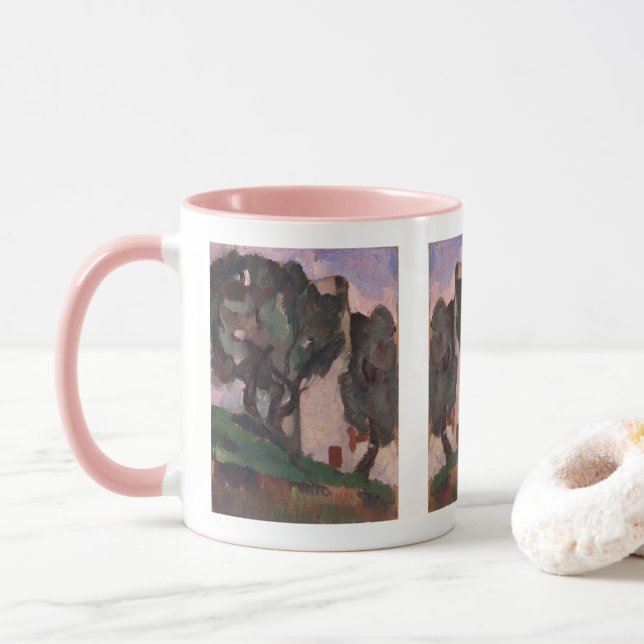 Vintage American Artwork Landscape Painting Mug (With Donut)