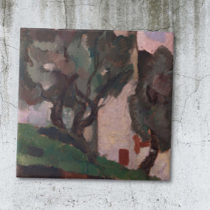 Vintage American Artwork Landscape Painting Tile
