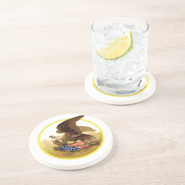 Vintage American Bald Eagle Coaster (Side)