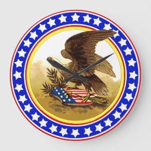 Vintage American Bald Eagle Large Clock