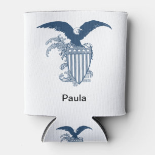 Vintage American Bald Eagle Stars Stripes Shield Can Cooler