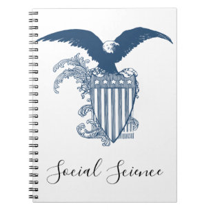 Vintage American Bald Eagle Stars Stripes Shield Notebook