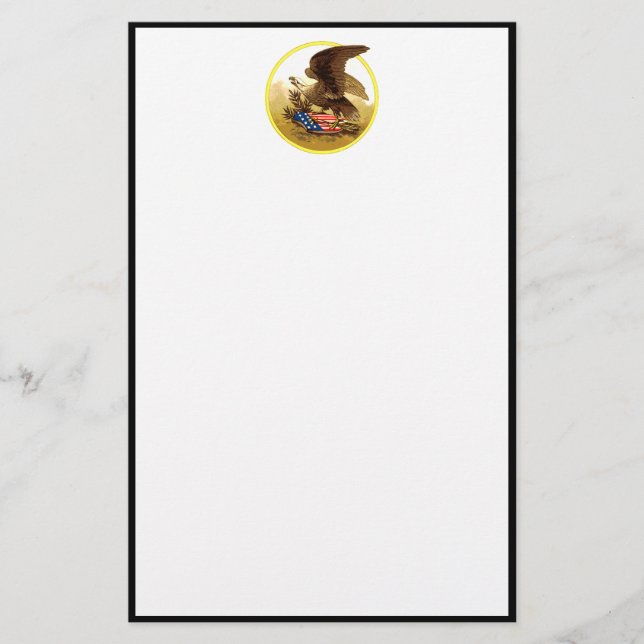 Vintage American Bald Eagle Stationery (Front)