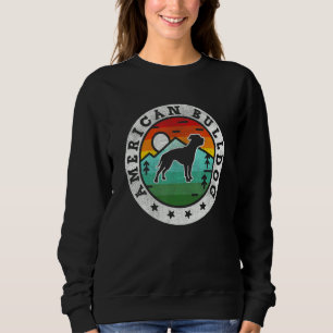 Vintage American Bulldog Retro Dog Mum Dad Sweatshirt
