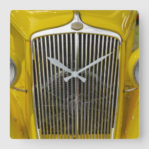 Vintage American Classic Car Coupe Hot Rod Square Wall Clock