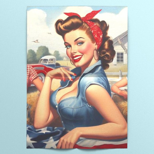 Vintage American Country Girl Tissue Paper (Creator Uploaded)