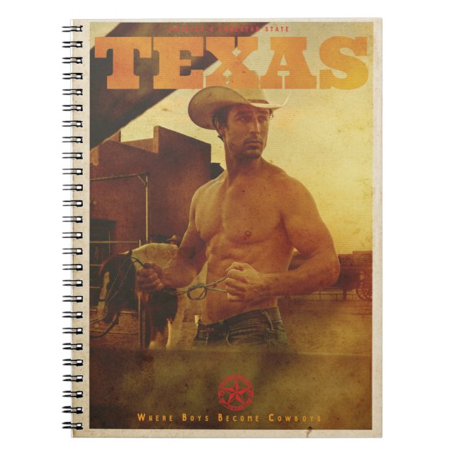 Vintage American Cowboy Poster Notebook (Front)