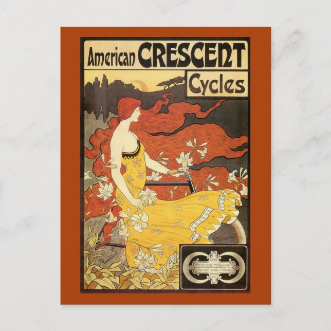 Vintage American Crescent Cycles Advertisement Postcard (Front)