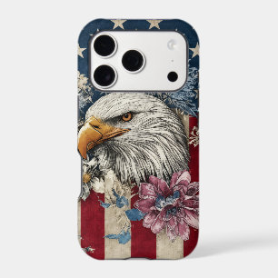 Vintage American Eagle Floral Flag iPhone Case