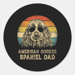 Vintage American Er Spaniel Dad Dog Lovers Father& Classic Round Sticker