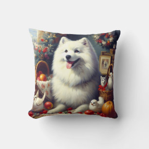 Vintage American Eskimo Painting Cushion