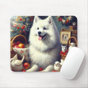Vintage American Eskimo Painting Mouse Mat