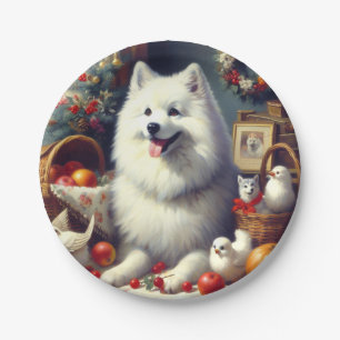 Vintage American Eskimo Painting Paper Plate