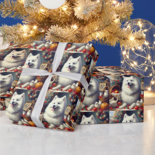 Vintage American Eskimo Painting Wrapping Paper