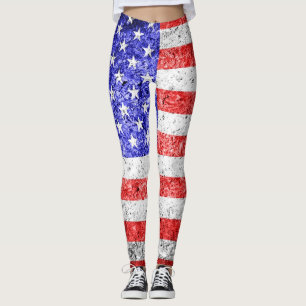 Vintage American Flag #12 Leggings