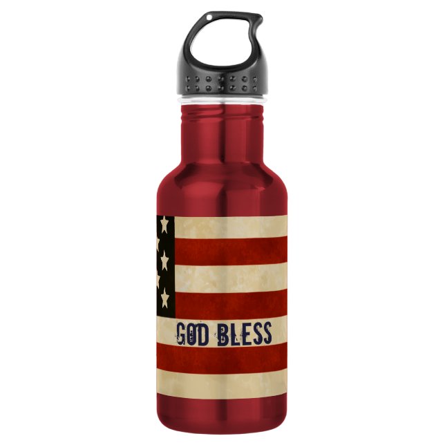 Vintage American Flag 532 Ml Water Bottle (Front)