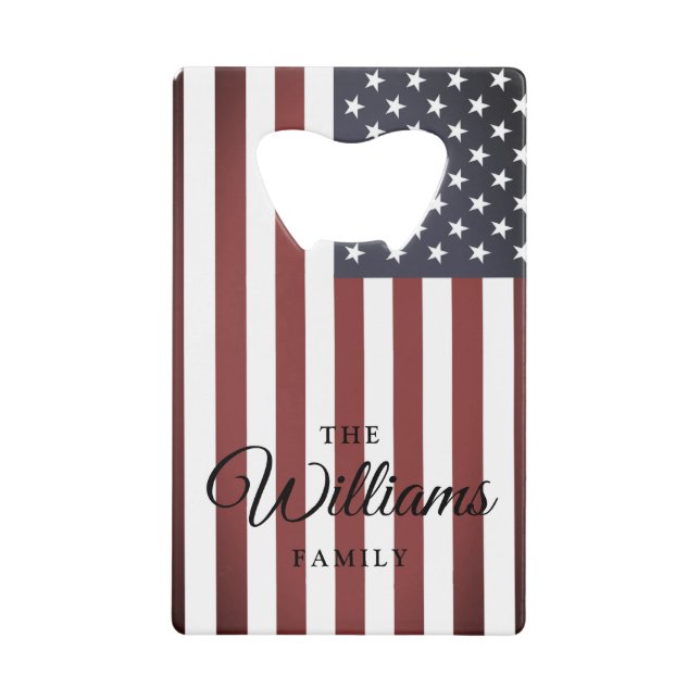 Vintage American flag and custom family name (Front)