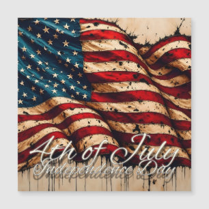 Vintage American Flag Art for 4th of July