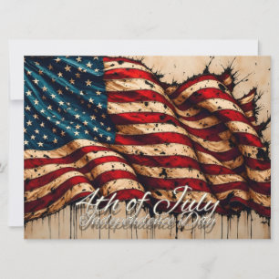 Vintage American Flag Art for 4th of July