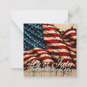 Vintage American Flag Art for 4th of July Card