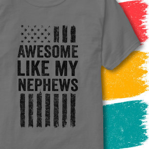 Vintage American Flag Awesome Like My Nephews T-Shirt