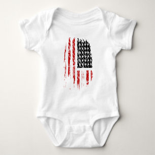 Vintage American Flag Baby Bodysuit