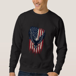 Vintage American Flag Bald Eagle USA Patriotic Fre Sweatshirt