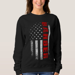 Vintage American Flag Barber Apparel Patriot Usa M Sweatshirt