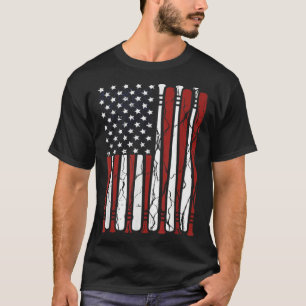 Vintage American Flag Baseball Men Boys Apparel Da T-Shirt