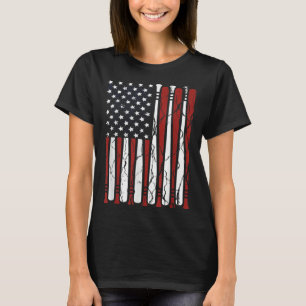 Vintage American Flag Baseball Men Boys Apparel Da T-Shirt
