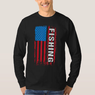 Vintage American Flag Bass Fishing Cool Fish 4th O T-Shirt