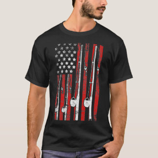 Vintage American Flag Bass Fishing Pole Pullover