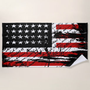Vintage American  Flag  Beach Towel