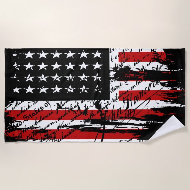 Vintage American  Flag  Beach Towel (Front)